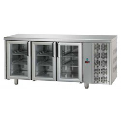 Tavolo Refrigerato GN 1/1  3 porte prof. 70 cm porte vetro