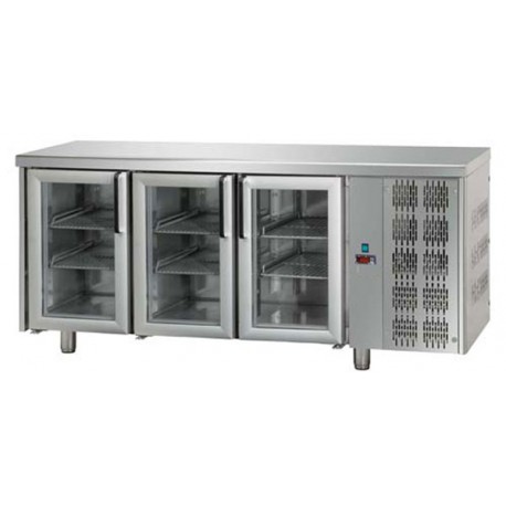 Tavolo Refrigerato GN 1/1  3 porte prof. 70 cm porte vetro