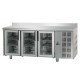 Tavolo Refrigerato GN 1/1  3 porte prof. 70 cm con alzatina e porte vetro