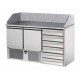 Saladette refrigerata 2 porte, 6 cassetti + piano in granito