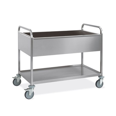 Carrello Inox a 2 piani stampati con bacinella