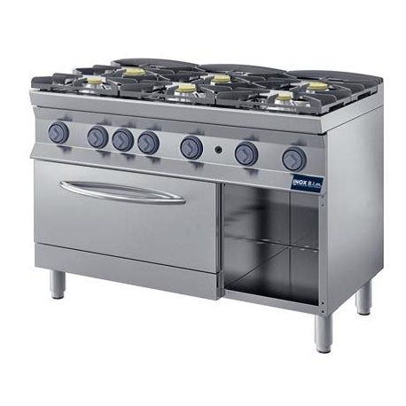 Piano cottura 6 fuochi GAS 135x90 con forno GAS