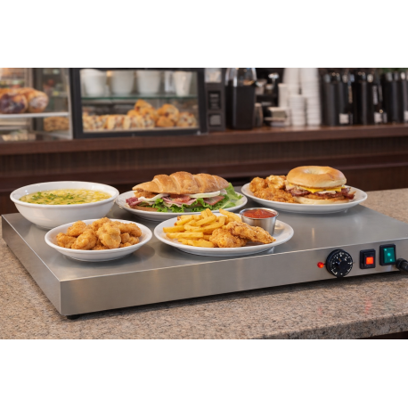 Piano inox riscaldato 33x53 H 6 cm