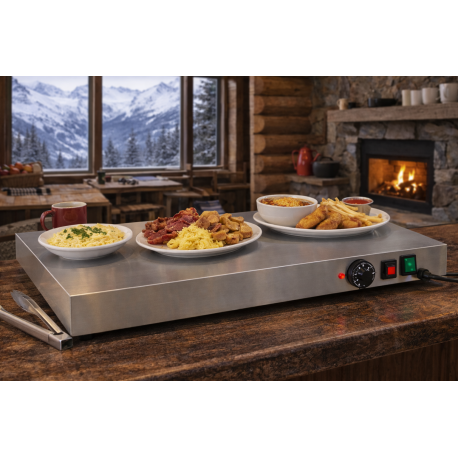 Piano inox riscaldato 66x53 H 6 cm