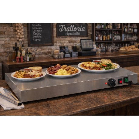 Piano inox riscaldato 132x53 H 6 cm