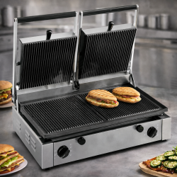 Piastra ghisa doppio piano rigato