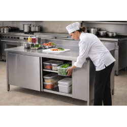 Tavolo Armadiato inox 140 x 70    H 85 cm