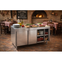 Tavolo Armadiato inox 200 x 70    H 85 cm