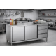 Tavolo Armadiato inox 160 x 70    H 85 cm con 3 cassetti