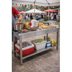 Tavolo inox 140 x 70    H 85 cm