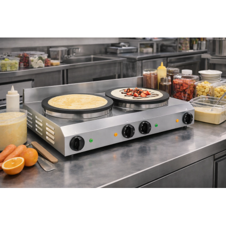 Crepiera elettrica doppio piano 35 cm