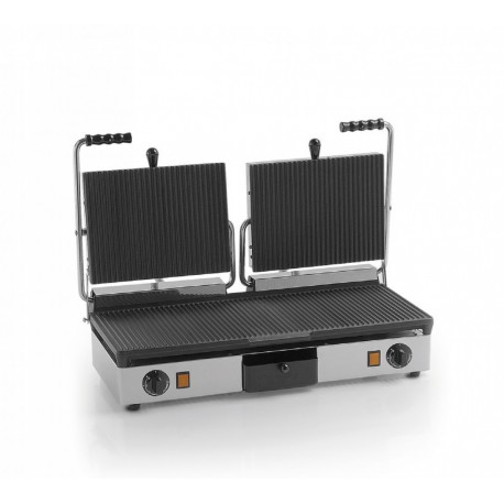 Piastra ghisa doppio piano rigato
