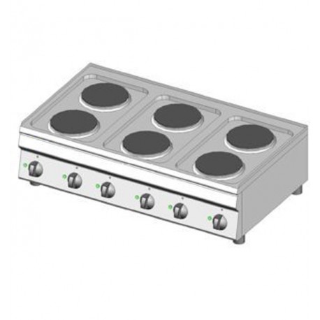 Piano Cottura elettrico 6 piastre trifase