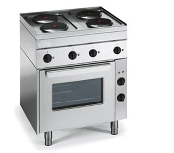 Piano Cottura elettrico 4 piastre con forno elettrico - DOM Macchine  Alimentari