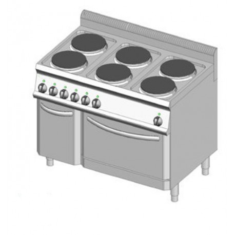 Piano Cottura elettrico 6 piastre 105x70 con forno