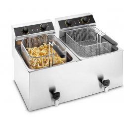 Friggitrice elettrica 12 + 12 litri con scarico
